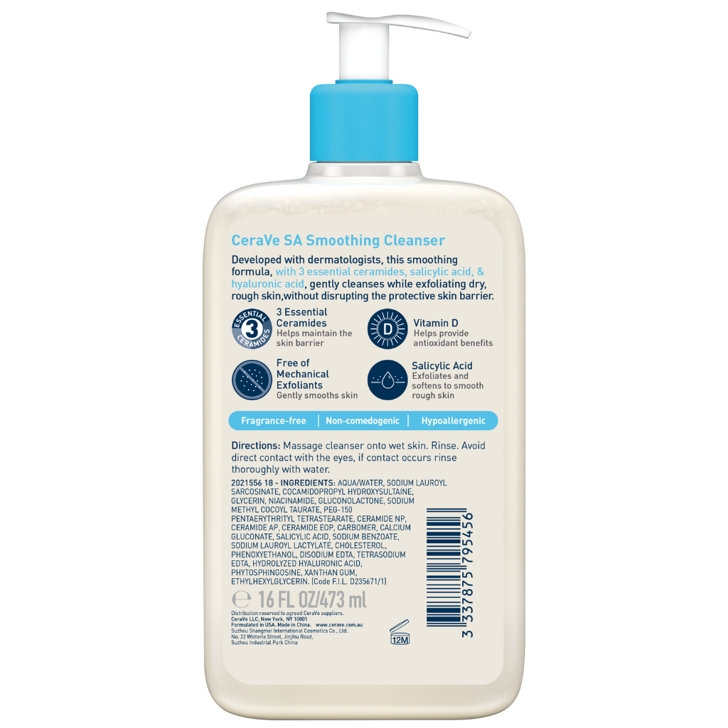 CeraVe SA Smoothing Cleanser 473ml - Shop Online - Adore Beauty