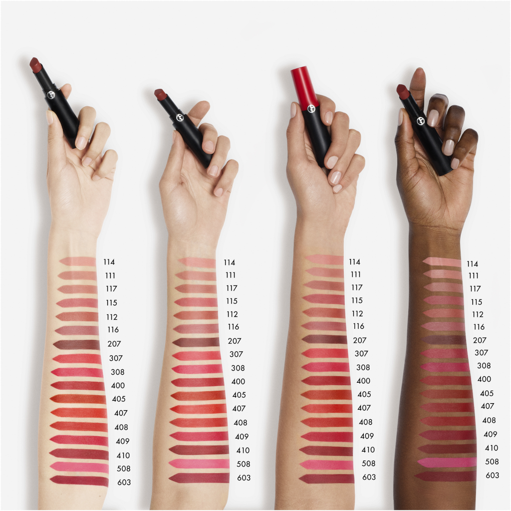 Giorgio armani hotsell liquid lipstick swatches