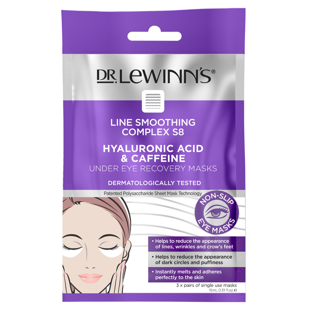 Dr Lewinn's Line Smoothing Complex Hyaluronic Acid & Caffeine Eye Masks 3pk